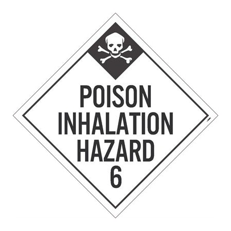 Poison Inhalation Hazard 6 Dot Placard Sign, Pk50, Material: Adhesive Backed Vinyl